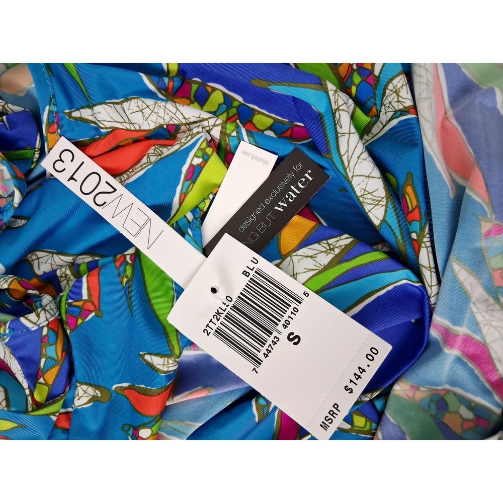 NEW Trina Turk Swim Spa Tunic Cover Up S Blue Kimono‎ Sleeve Resort MSRP $144 - Picture 8 of 11